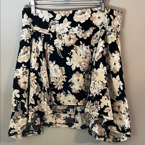 Free People Floral Empire Raw Hem Mini Skirt Size 12 - Picture 1 of 15